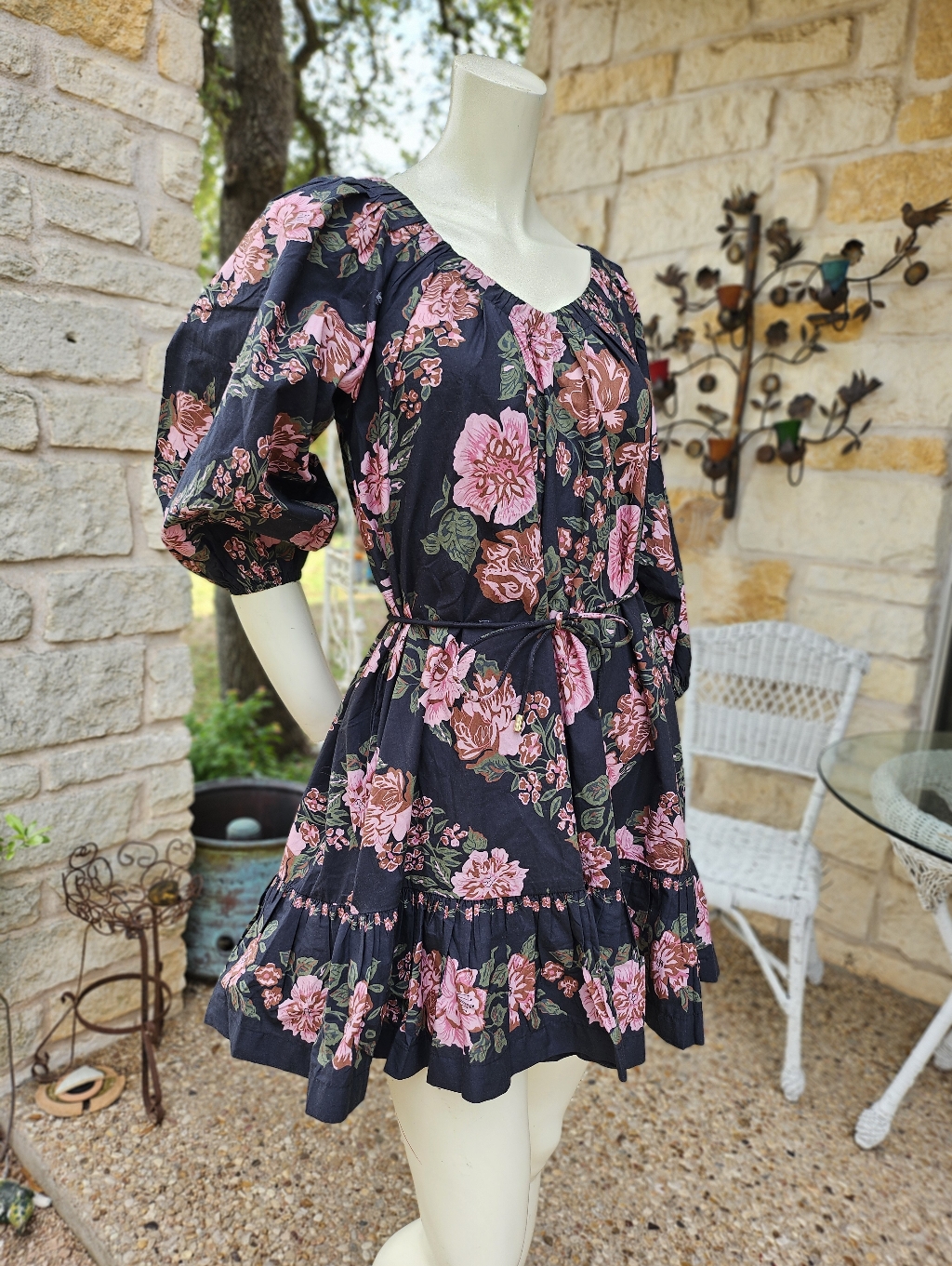 New Cleobella Floral Haley 100 Organic Cotton Mini Dress Juliet Size Xs